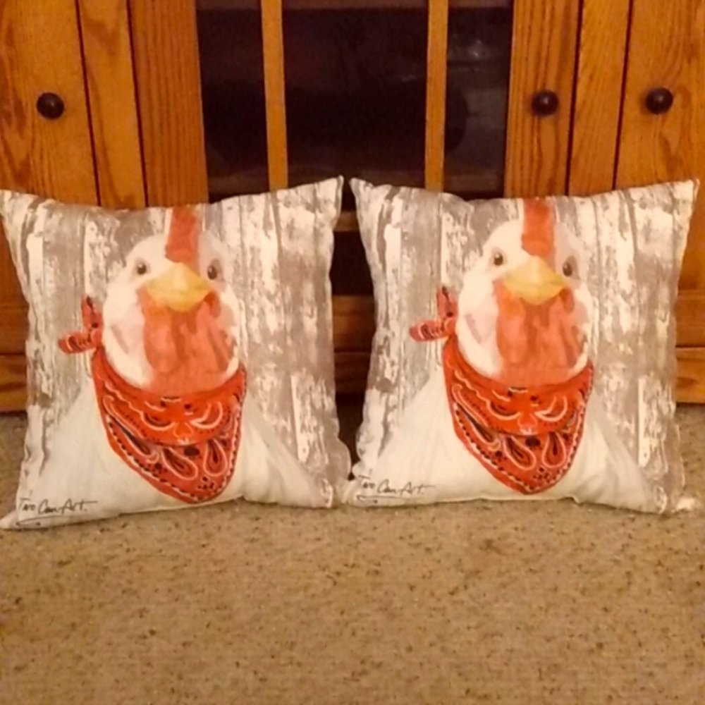 Two outdoor pillows and a puzzle